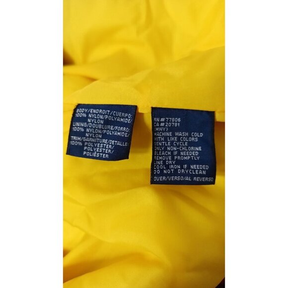 Tommy Hilfiger Puffer Button Down Jacket Women's Size L Blue Red White Vintage - Picture 13 of 15